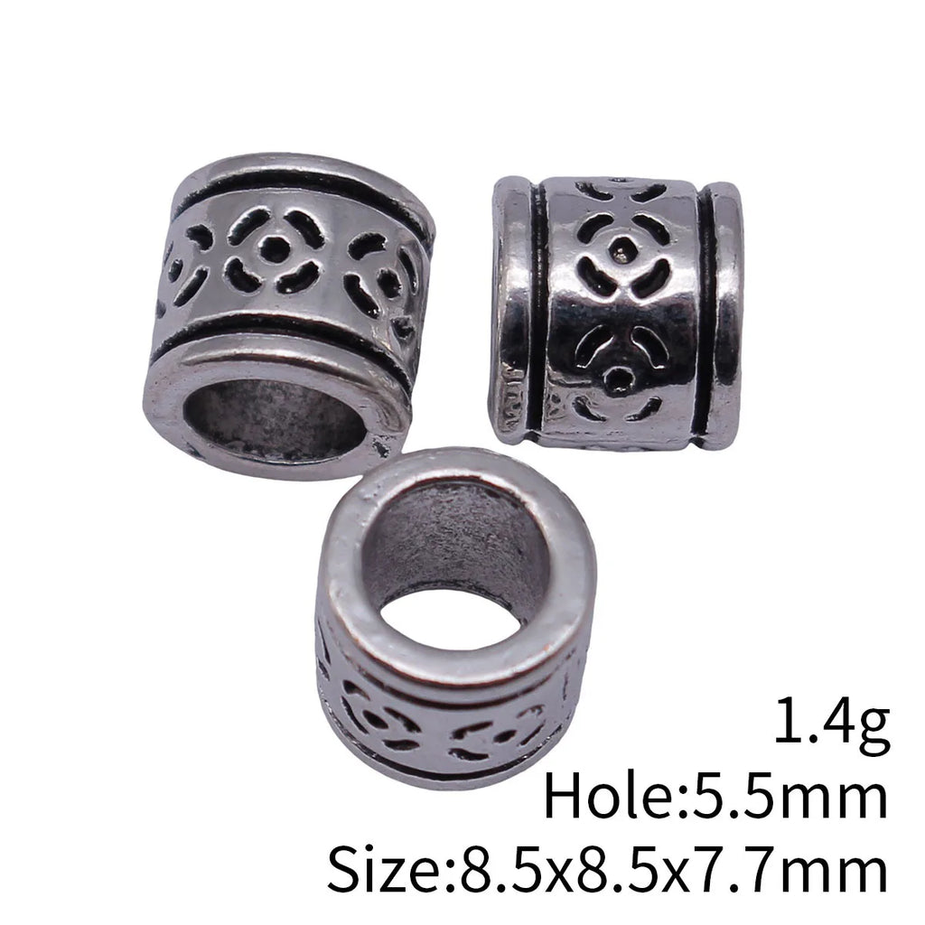 8.5x8.5x7.7mm 1.4g Multicolor Zinc Alloy Chinese Coin Texture Spacer Beads for DIY Bracelet Making