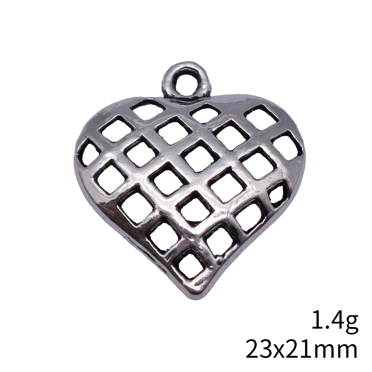23x21mm 1.4g Antique Silver Zinc Alloy Hollow Woven Texture Heart charm pendant for DIY jewelry making