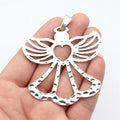 82x71mm 18.7g Antique Silver Zinc Alloy Hollow Heart Angel Charm Pendant for DIY Necklace Bracelet Making