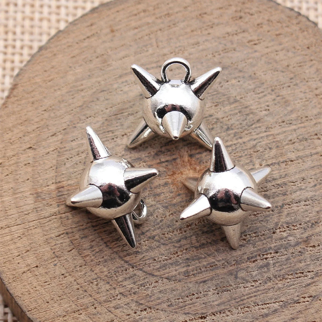 18x15x13mm 3.5g Multi-Color Zinc Alloy Spiked Mace Ball Charm Pendant for DIY Gothic Jewelry Making
