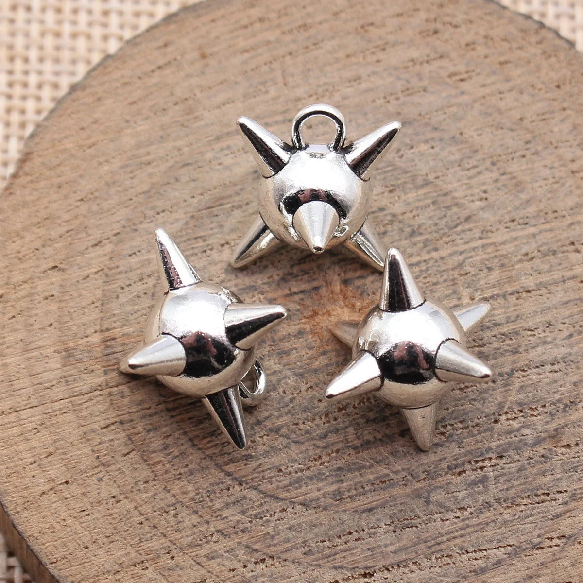 18x15x13mm 3.5g Multi-Color Zinc Alloy Spiked Mace Ball Charm Pendant for DIY Gothic Jewelry Making