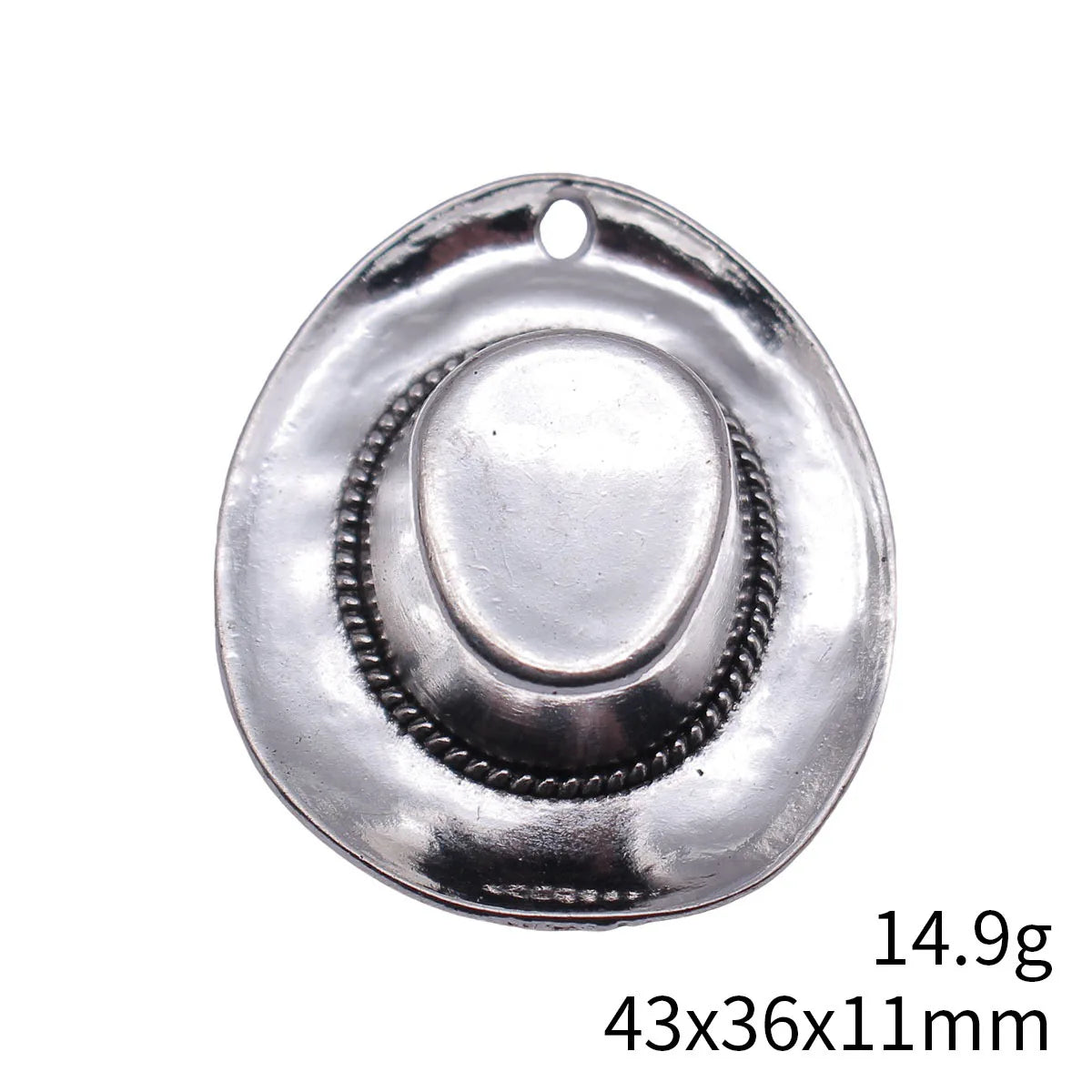43x36x11mm 14.9g Antique Silver Zinc Alloy Cowboy Hat Charm Pendant for Western DIY Necklace Jewelry