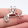 41x34mm 4.5g Silver Tone Zinc Alloy Hollow Hummingbird Bird Charm Pendant for DIY Jewelry Making