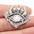 38x37mm 9g Antique Silver Zinc Alloy Skull Eye Charm Pendant for Gothic DIY Jewelry Making
