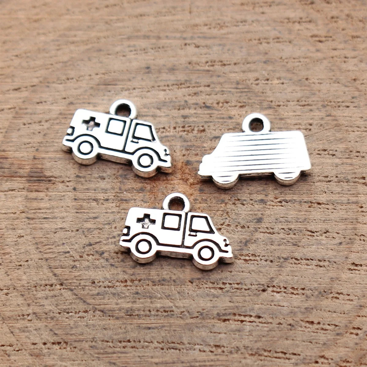 13x8.6mm 0.57g Antique Silver Zinc Alloy Ambulance Charm Pendant for DIY Necklace Bracelet Making