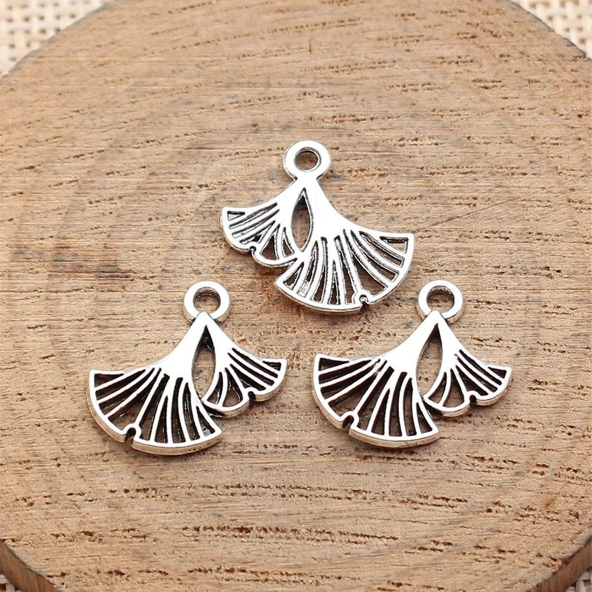16x16mm 0.65g Multicolor Zinc Alloy Ginkgo Leaf Charm Pendant for DIY Earring Bracelet Making
