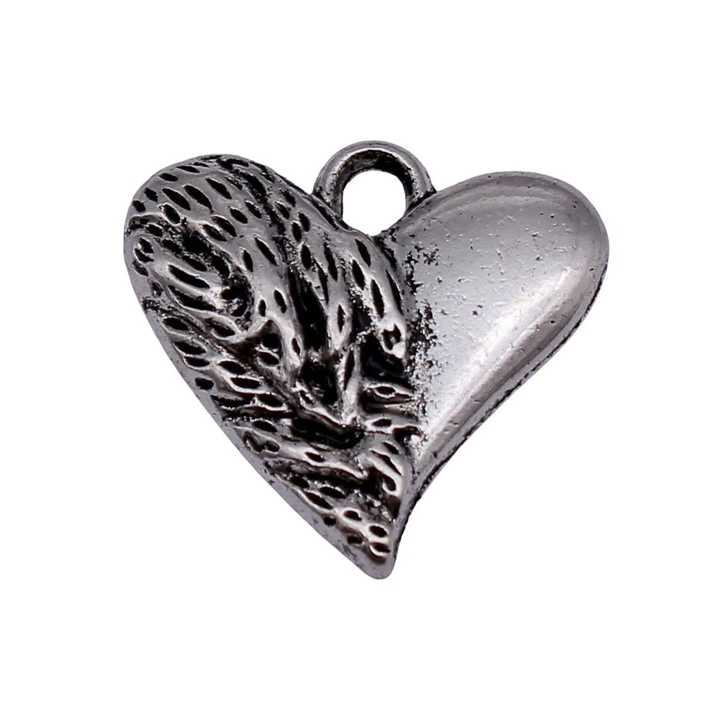 20x20mm 2.7g Antique Silver Zinc Alloy Winged Heart Wing Charm Pendant for DIY Necklace Bracelet Making