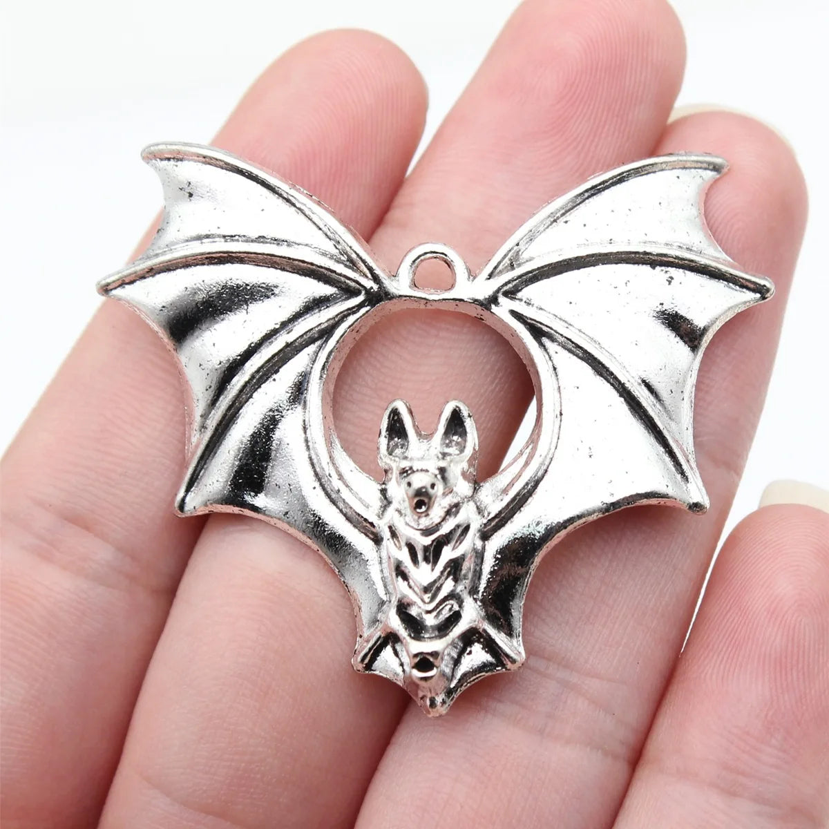 49x45mm 13.2g Antique Silver Zinc Alloy Bat Charm Pendant for DIY Necklace Bracelet Jewelry Making
