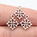 15x12mm 0.48g Antique Silver Zinc Alloy Hollow Cross Charm Pendant for DIY Religious Jewelry Making