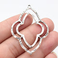 57x39mm 4.8g Multicolor Zinc Alloy Hollow Hammered Four Leaf Flower connector charm for DIY jewelry