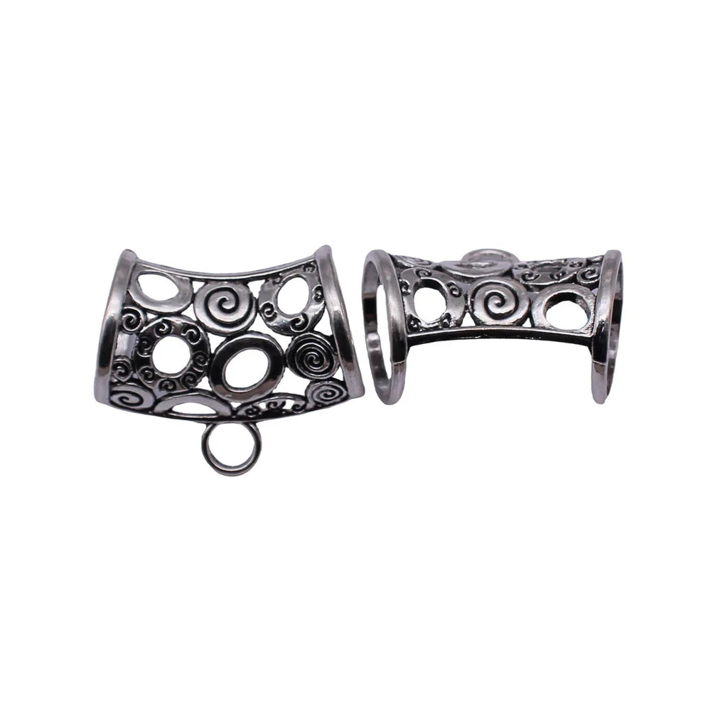 40x34x23mm 7.4g Antique Silver Zinc Alloy Swirl Scarf Buckle Jewelry Findings for DIY Accessory Making