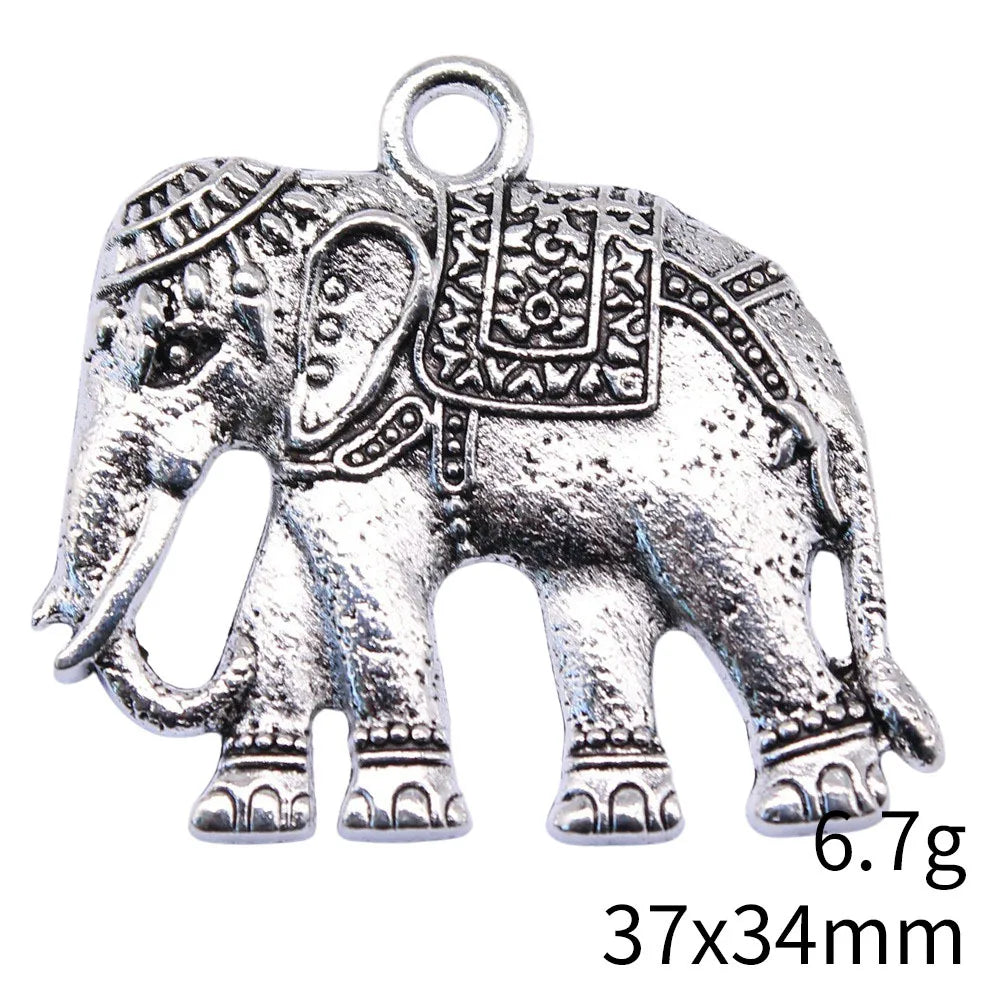 37x34mm 6.7g Multicolor Zinc Alloy Thai Elephant Charm Pendant for DIY Bracelet Necklace Making