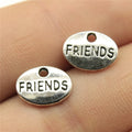 11x8mm 0.8g Antique Silver Zinc Alloy Friends Word Charm Pendant for DIY Necklace Bracelet Making