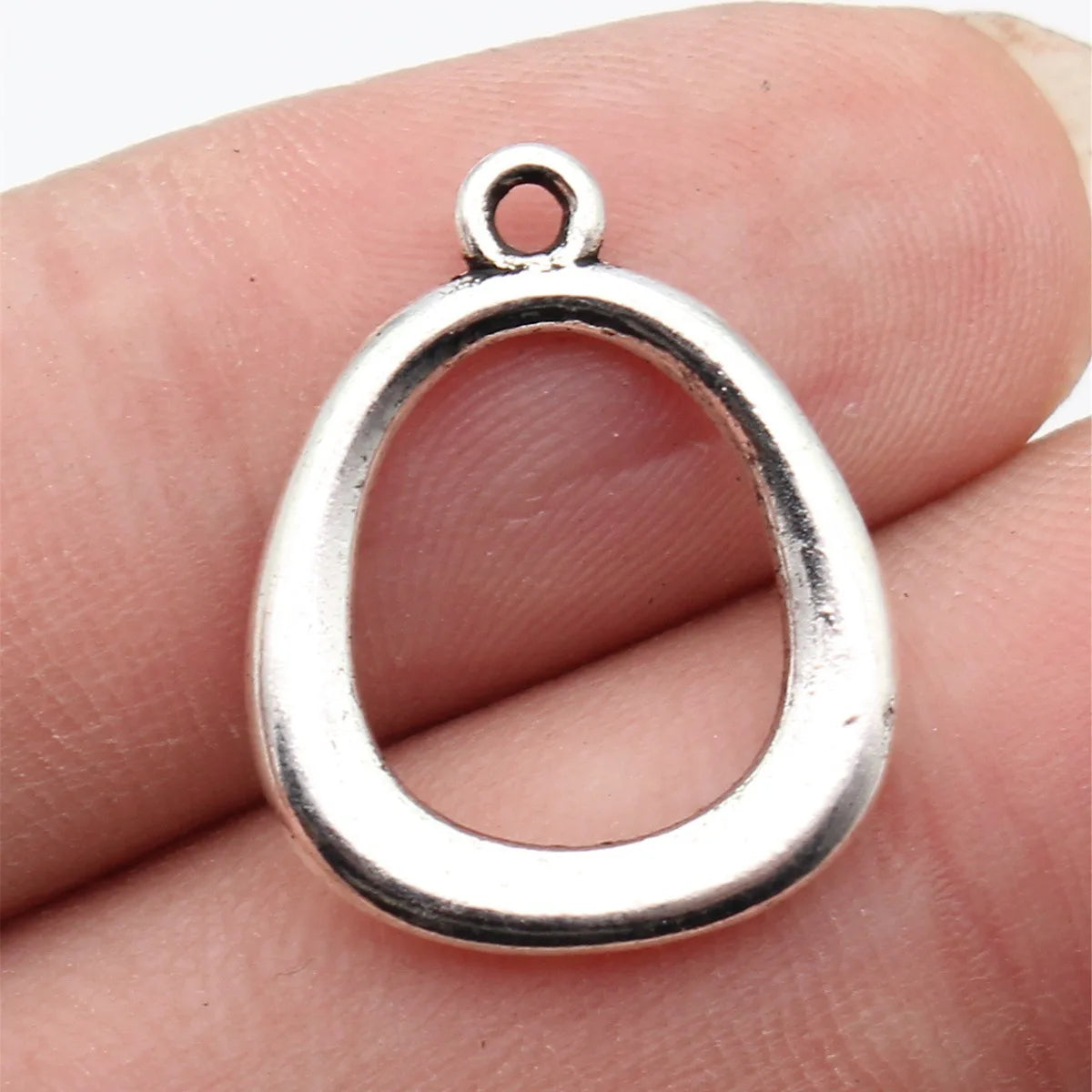22x18mm 1.5g Antique Silver Zinc Alloy Hollow Egg Shape earring charms for DIY earrings jewelry making