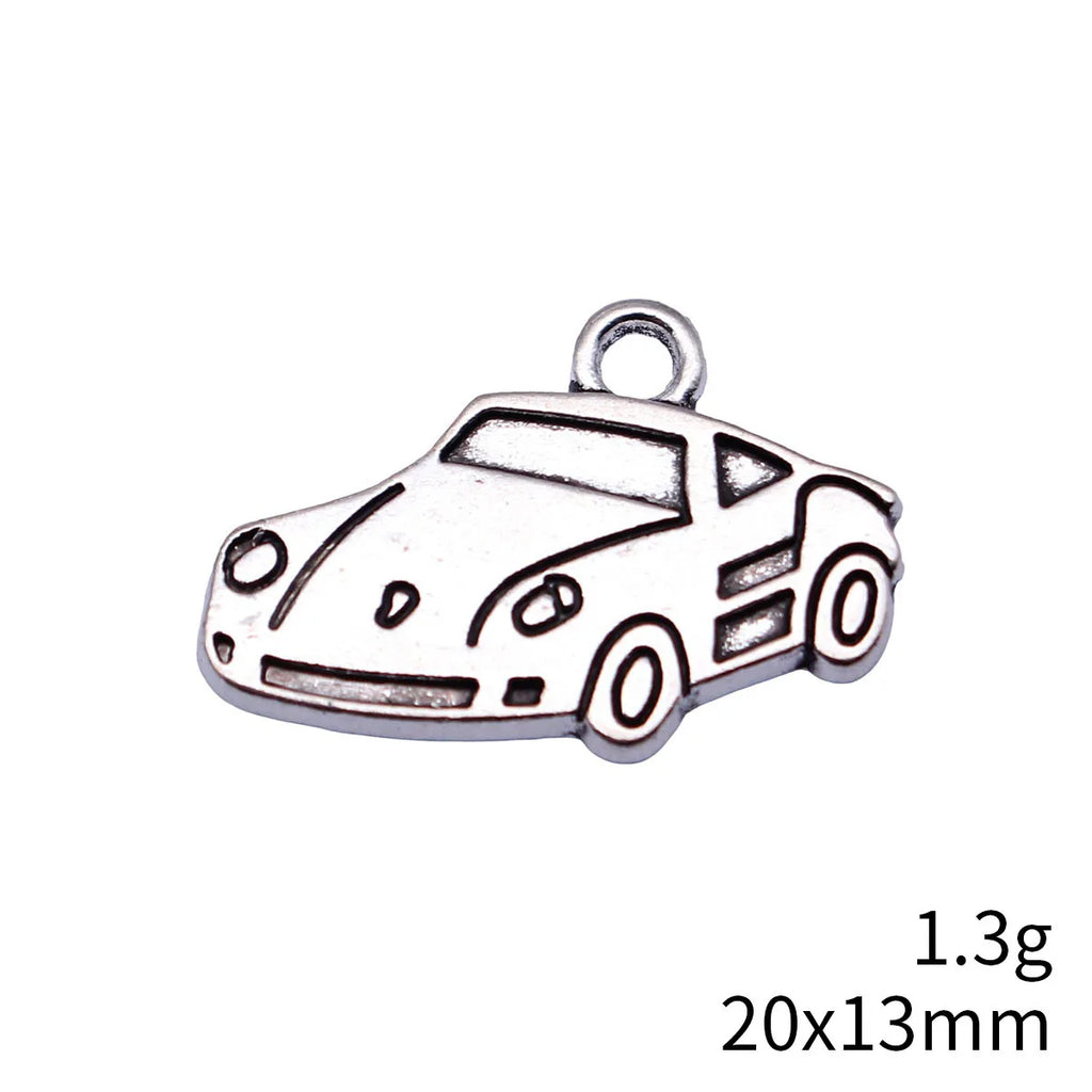 20x13mm 1.3g Antique Silver Zinc Alloy Sports Car Charm Pendant for DIY Necklace Jewelry Making