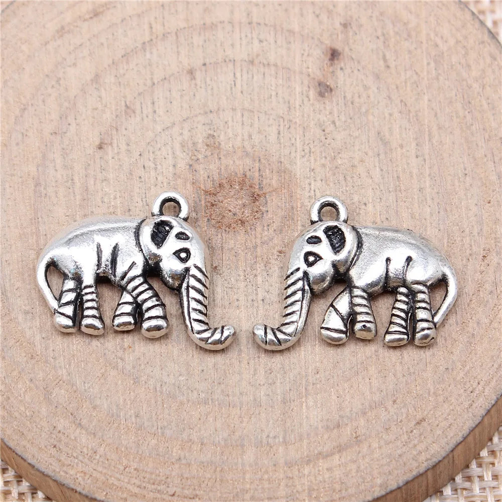 20x16x4mm 2.7g Multicolor Zinc Alloy Elephant Charm Pendant for DIY Necklace Bracelet Jewelry Making