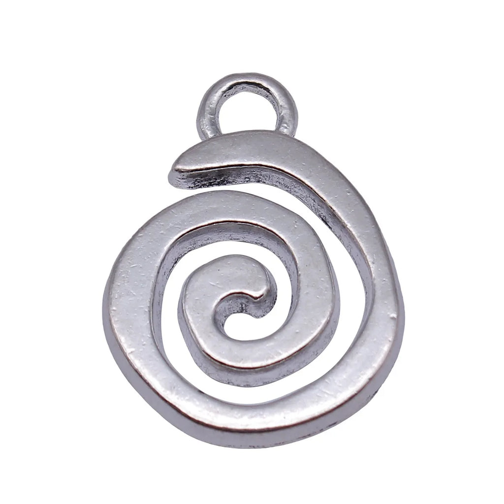 32x23mm 6g Antique Silver Zinc Alloy Swirl Charm Pendant for DIY Necklace Bracelet Making