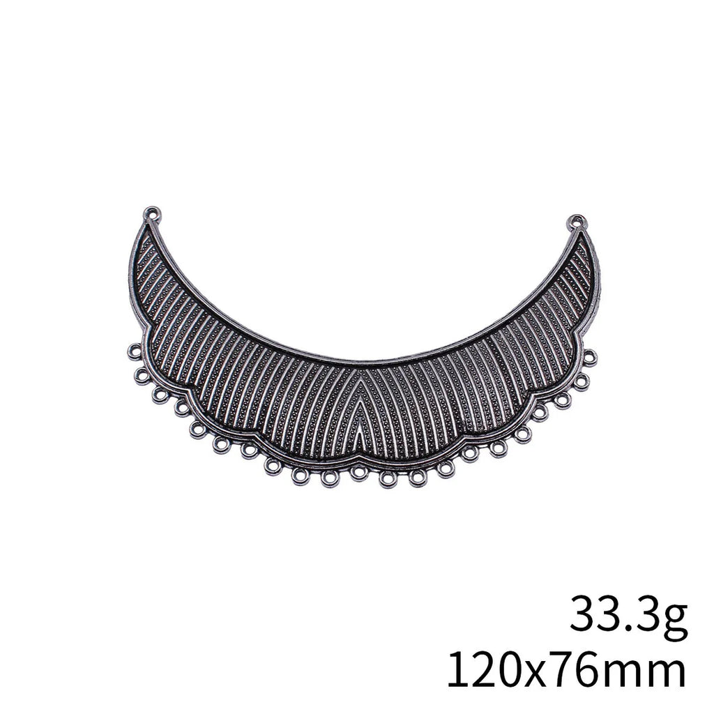 120x76mm 33.3g Antique Silver Zinc Alloy Necklace Connector Charm for DIY Statement Jewelry Making
