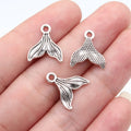 15x14mm 0.66g Antique Silver Zinc Alloy Fishtail Fish Charm Pendant for DIY Necklace Bracelet Jewelry Making