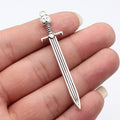 66x14mm 3.6g Antique Silver Tone Zinc Alloy Cat Head Sword Charm Pendant for DIY Necklace Making