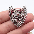 41x35mm 6.5g Antique Silver Zinc Alloy Hollow Lace Earring Connector Charm for DIY Earring Making
