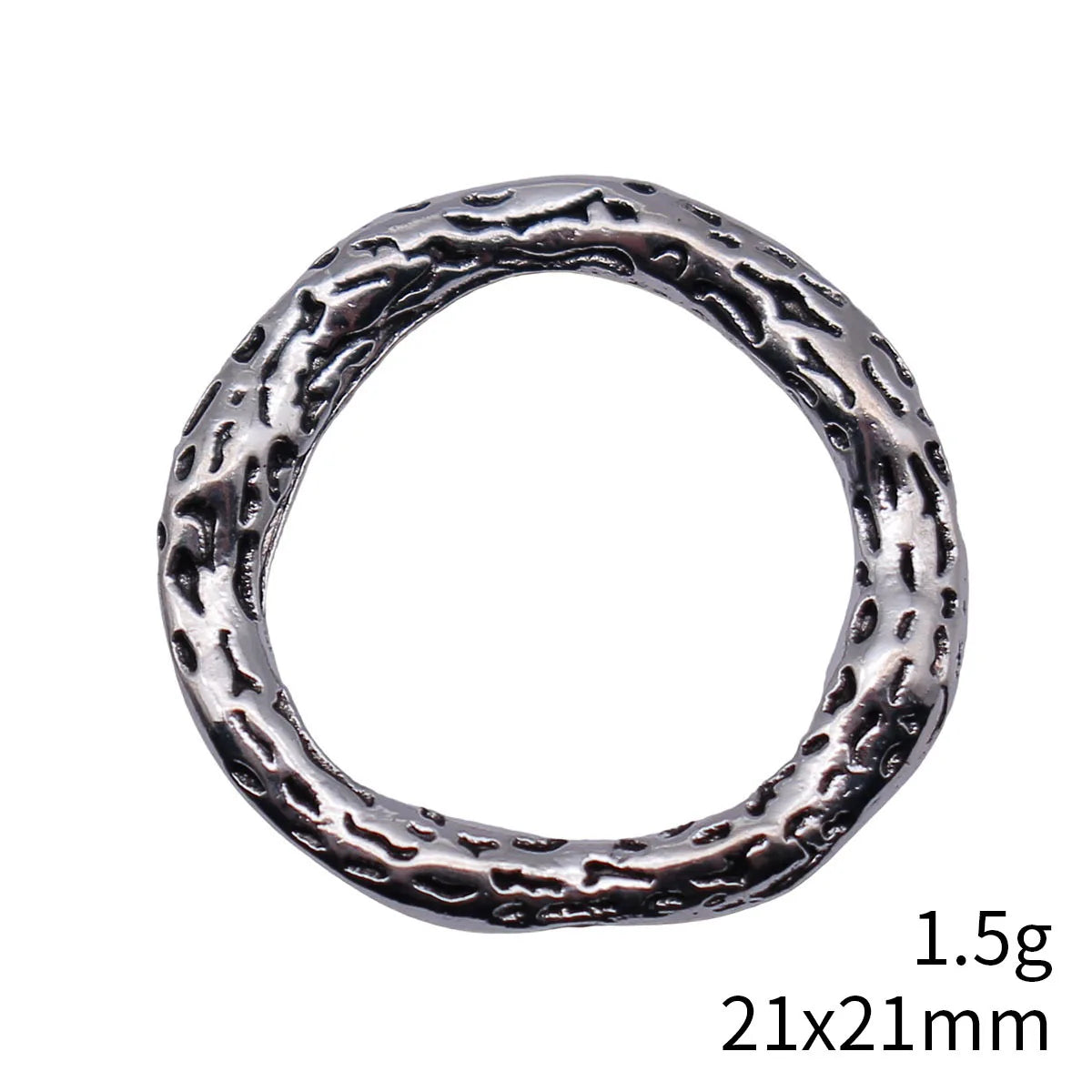 21x21mm 1.5g Multicolor Zinc Alloy Pitted Irregular Round Ring Connector Charm for DIY Jewelry Making