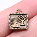 14x16mm 1.3g Antique Bronze Zinc Alloy Tree House Charm Pendant for DIY Necklace Bracelet Jewelry