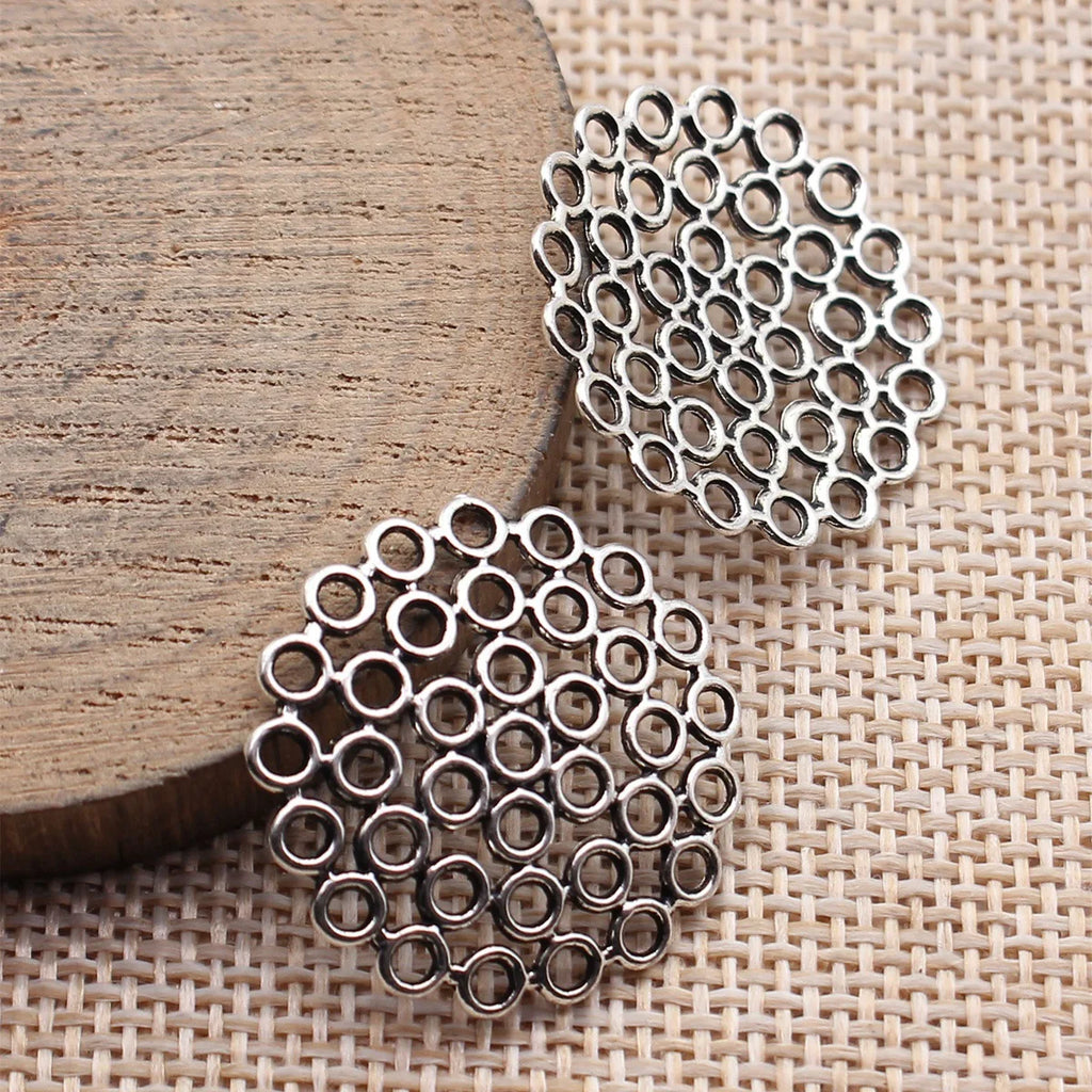 26x26x3mm 1.4g Zinc Alloy Ring Round Charm Pendants for DIY Bracelet Necklace Jewelry Making