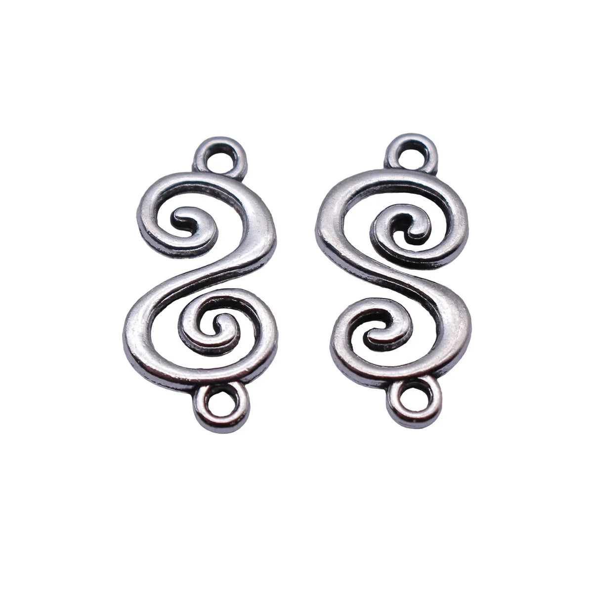 18x8.8mm 0.59g Antique Silver Zinc Alloy S Shape Connector Charm Jewelry Findings for DIY Bracelet Making
