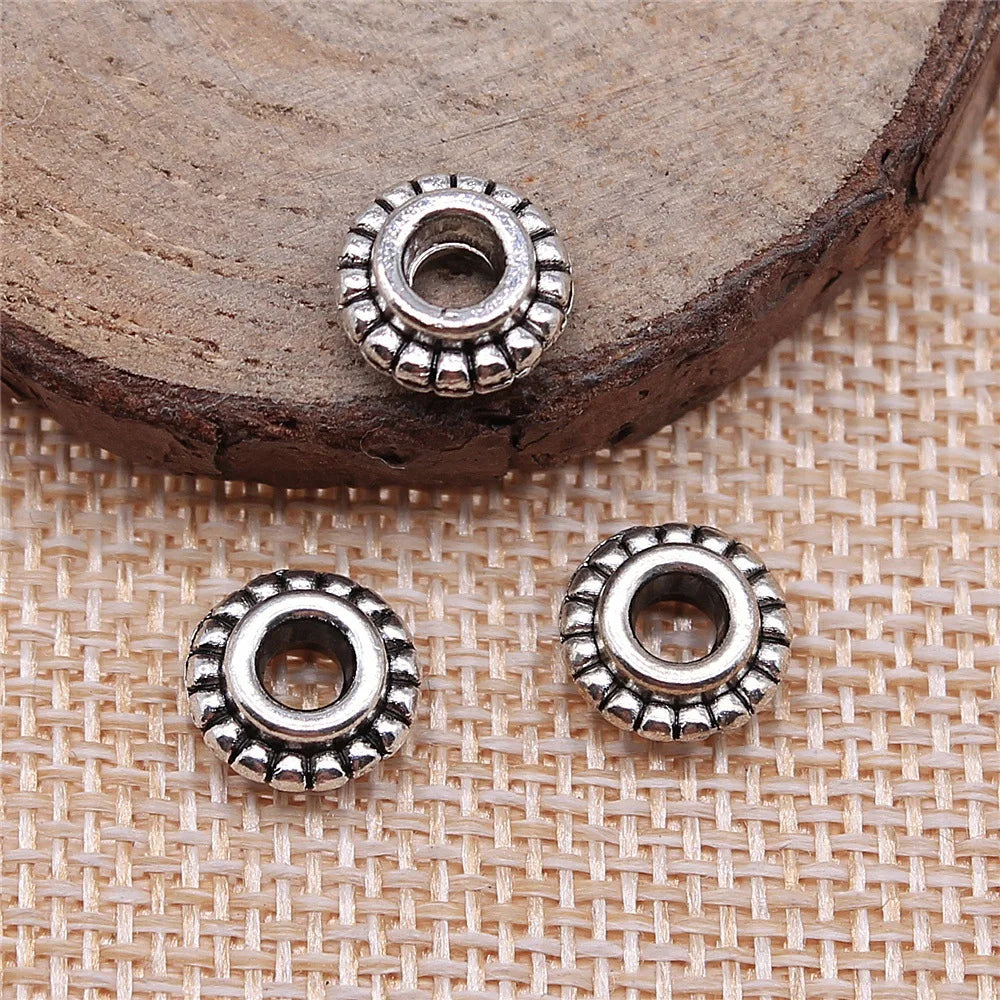 10x10x4mm 1.2g Multicolor Zinc Alloy Round Spacer Beads for DIY Bracelet Necklace Jewelry Making