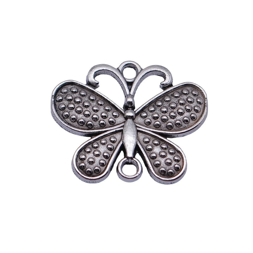 25x20mm 2.7g Antique Silver Zinc Alloy Butterfly Connector Charm for DIY Bracelet Necklace Jewelry