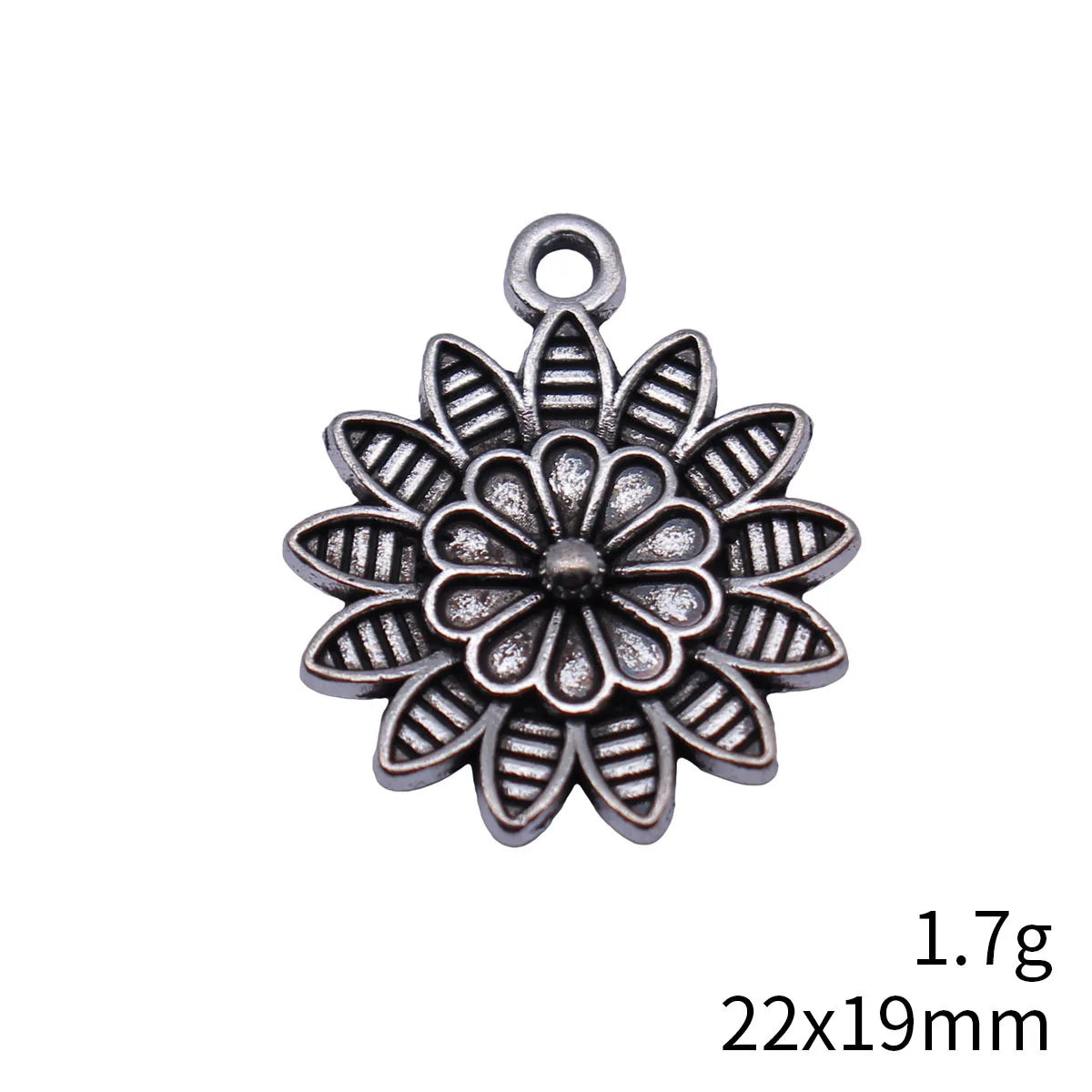 22x19mm 1.7g Antique Silver Zinc Alloy Flower Charm Pendant for DIY Necklace Bracelet Jewelry Making
