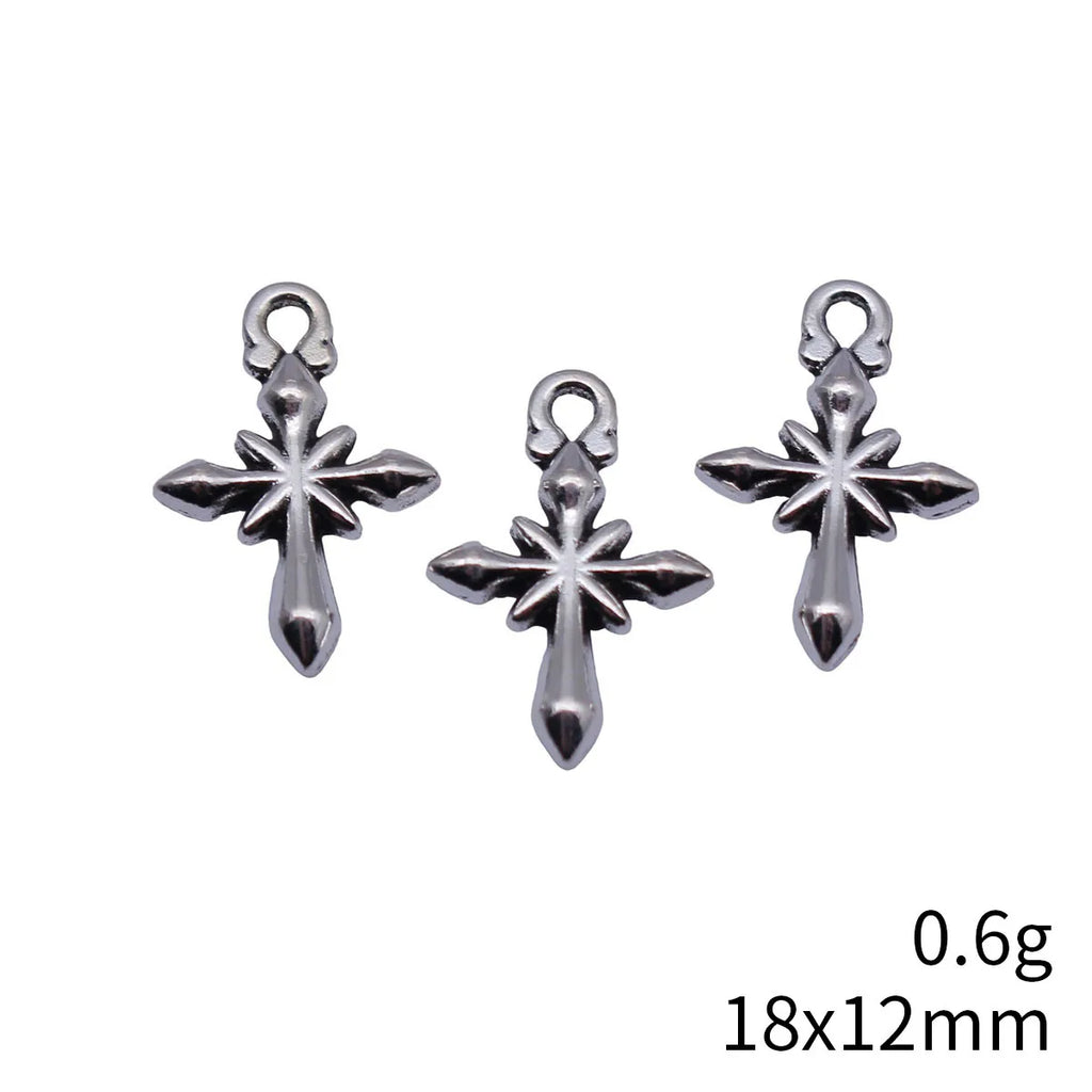 18x12mm 0.6g Multicolor Zinc Alloy Cross Starburst charm pendant for DIY bracelet necklace jewelry making