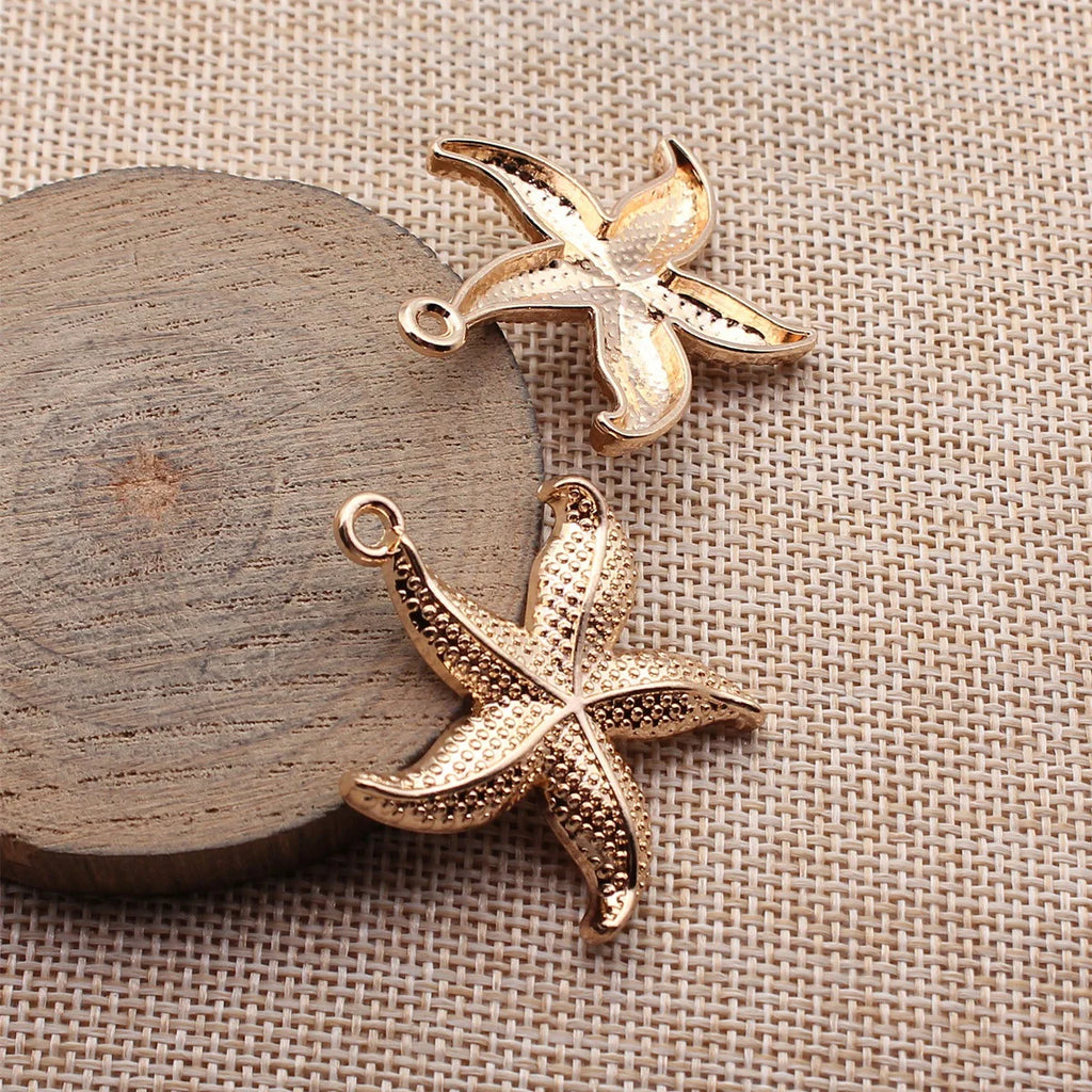 39x34mm 6.1g Multicolor Zinc Alloy Starfish Charm Pendant for DIY Necklace and Beach Jewelry Making