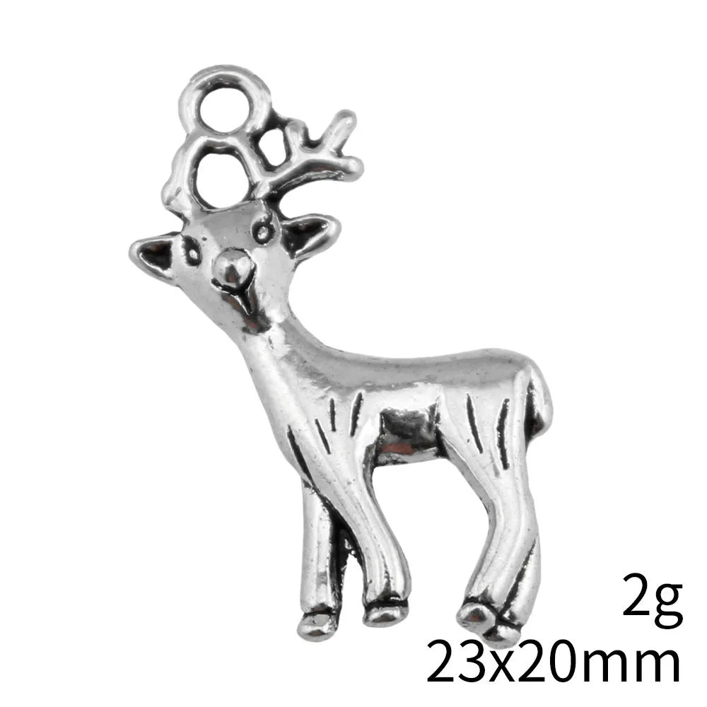 23x20mm 2g Antique Silver Zinc Alloy Deer Charm Pendant for DIY Necklace Bracelet Jewelry