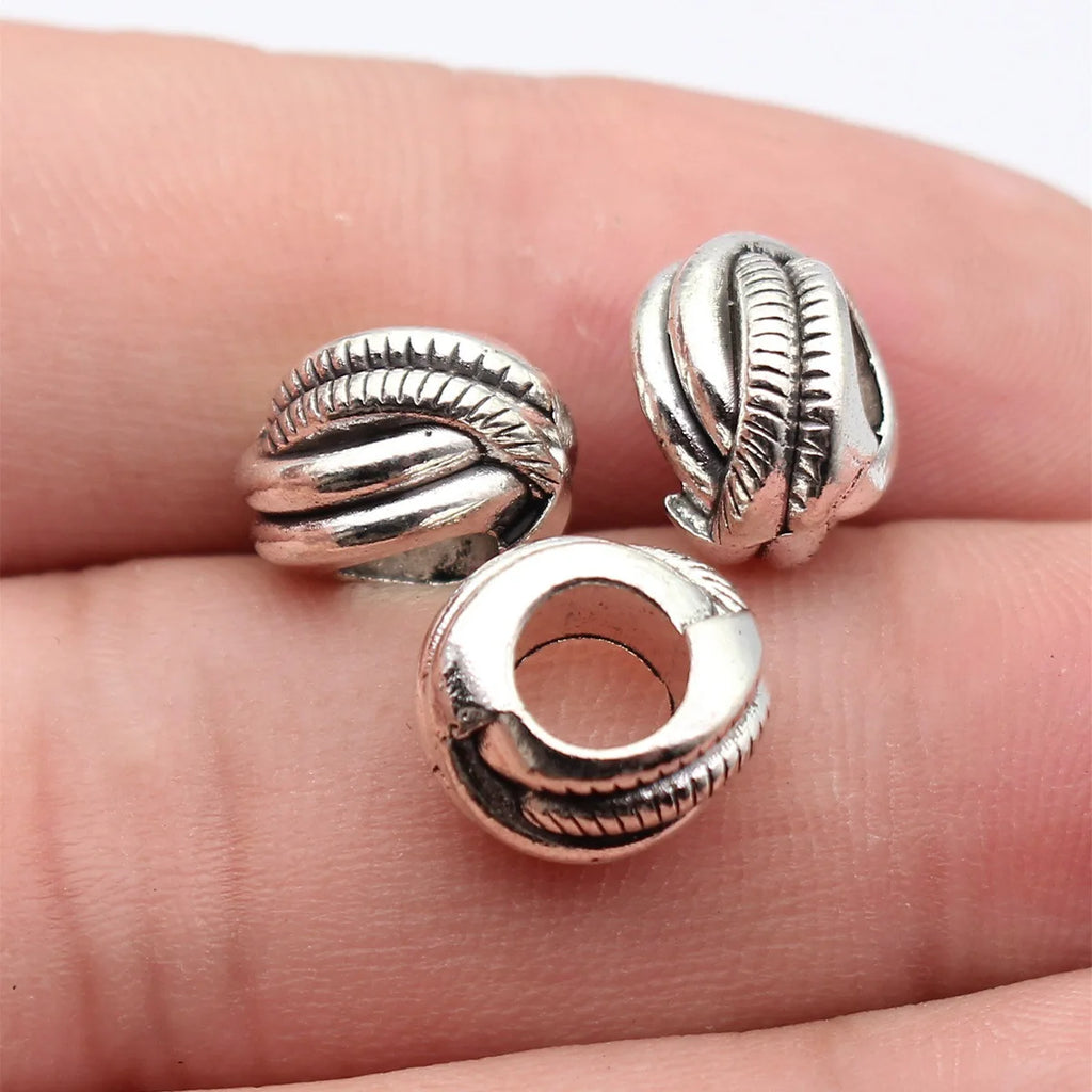 12x11x7.7mm 2.4g Antique Silver Zinc Alloy Geometric Textured Spacer Beads for DIY Dreadlock Jewelry