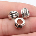 12x11x7.7mm 2.4g Antique Silver Zinc Alloy Geometric Textured Spacer Beads for DIY Dreadlock Jewelry