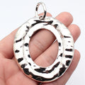 92x67mm 32.4g Antique Silver Zinc Alloy Double Oval Ring Charm Pendant for Statement Necklace Making