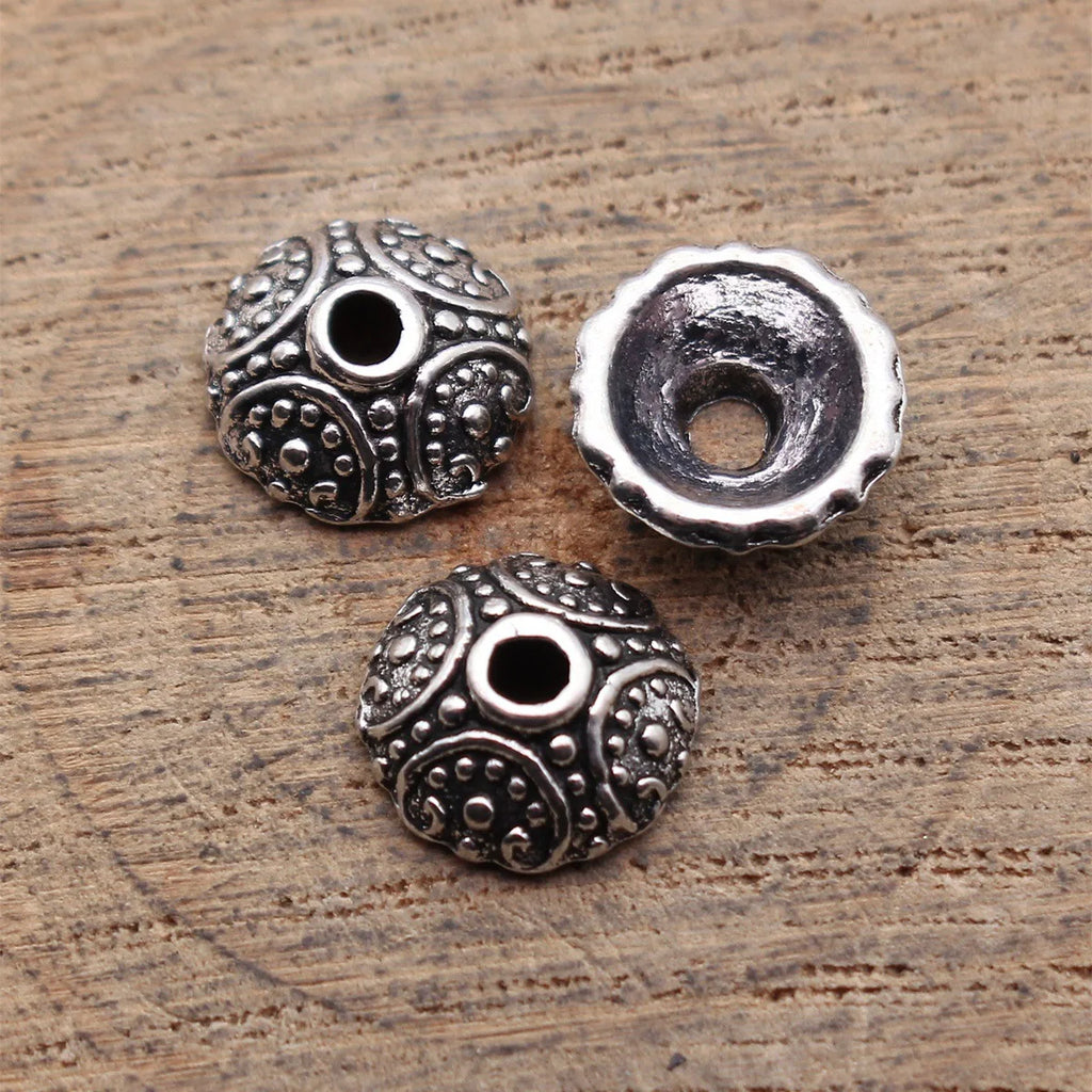 10x10x4mm 0.62g Antique Silver Zinc Alloy Flower Bead Caps Jewelry Findings for DIY Beaded Jewelry Making