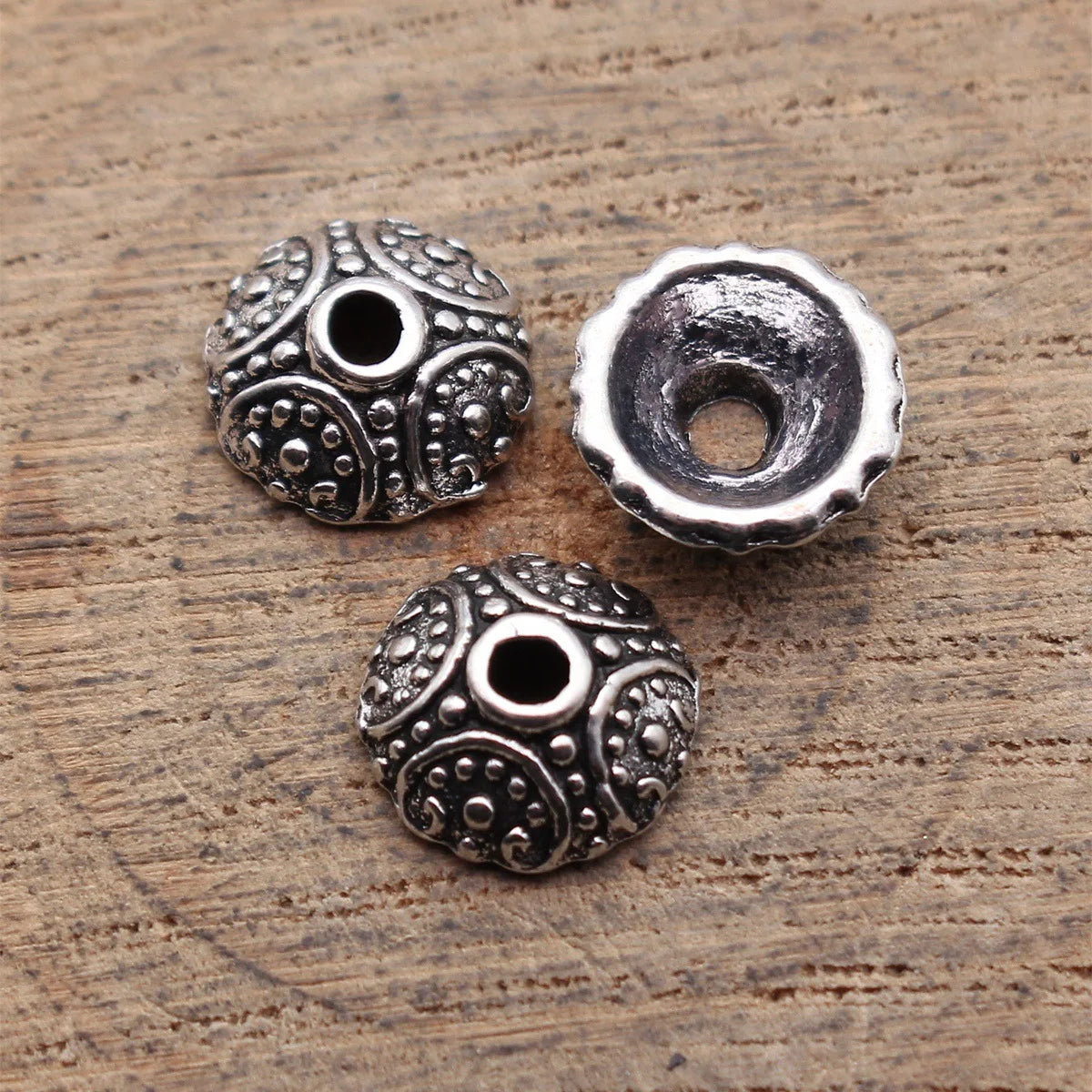 10x10x4mm 0.62g Antique Silver Zinc Alloy Flower Bead Caps Jewelry Findings for DIY Beaded Jewelry Making