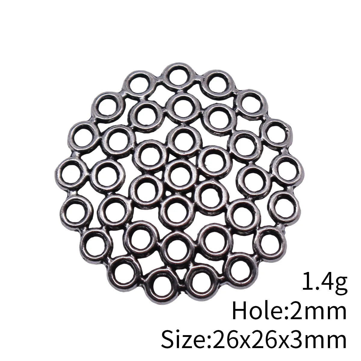 26x26x3mm 1.4g Zinc Alloy Ring Round Charm Pendants for DIY Bracelet Necklace Jewelry Making