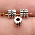 6x5.7x5.6mm 0.6g Antique Silver Zinc Alloy Embossed Floral Round Loose Metal Beads for DIY Bracelet