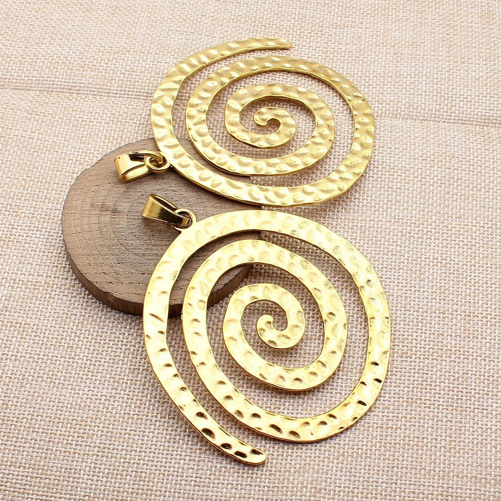 98x79mm 32.3g Multi Color Zinc Alloy Hammered Swirl Large Charm Pendant for DIY Statement Jewelry Making