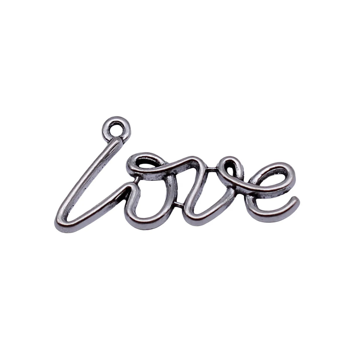 28x16mm 1.8g Antique Silver Zinc Alloy LOVE Letter Charm Pendant for DIY Necklace Bracelet