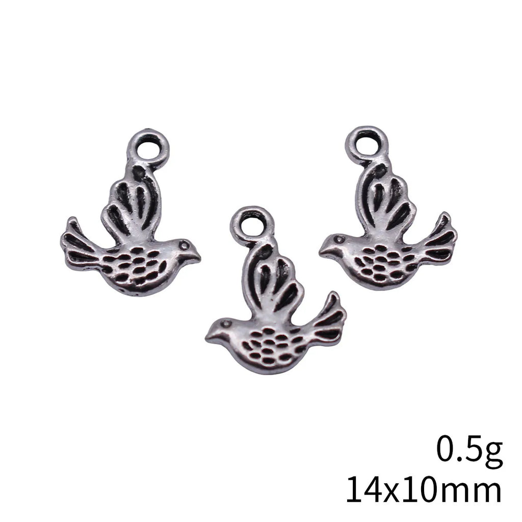 14x10mm 0.5g Multi-Color Zinc Alloy Small Bird Charm Pendant for DIY Necklace Bracelet Making