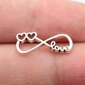 20x8.6mm 0.67g Antique Silver Zinc Alloy LOVE Heart Infinity Symbol Connector Charm for Bracelet Making
