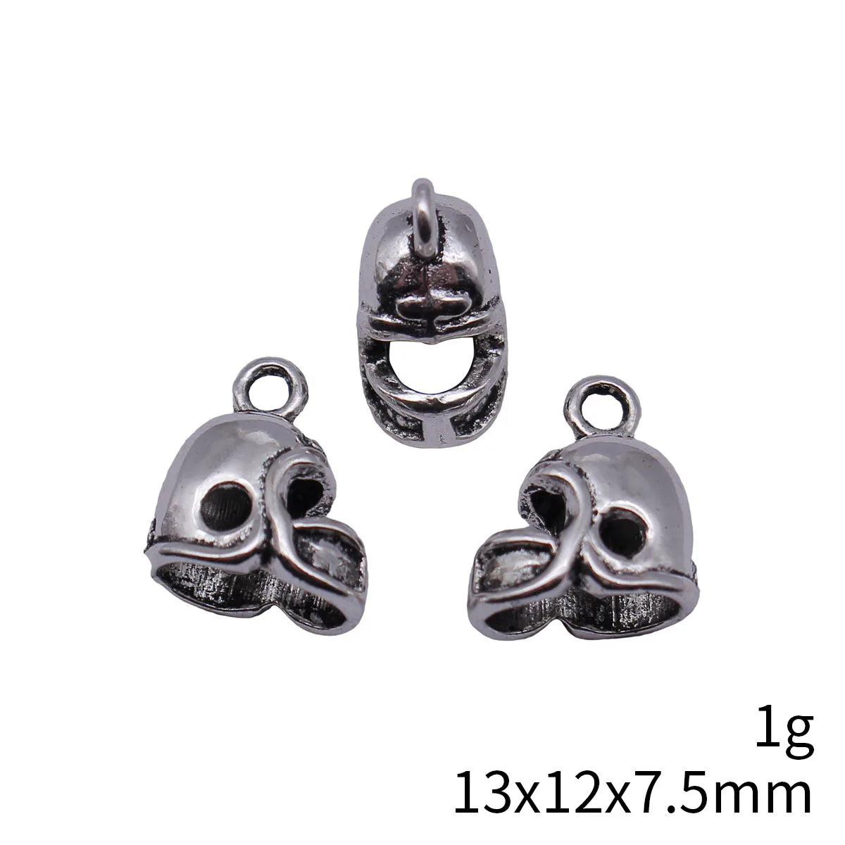 13x12x7.5mm 1g Antique Silver Zinc Alloy 3D Helmet Charm Pendant for DIY Necklace Bracelet Making
