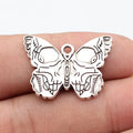 27x20mm 2.9g Antique Silver Zinc Alloy Skull Butterfly Charm Pendant for Gothic DIY Jewelry Making