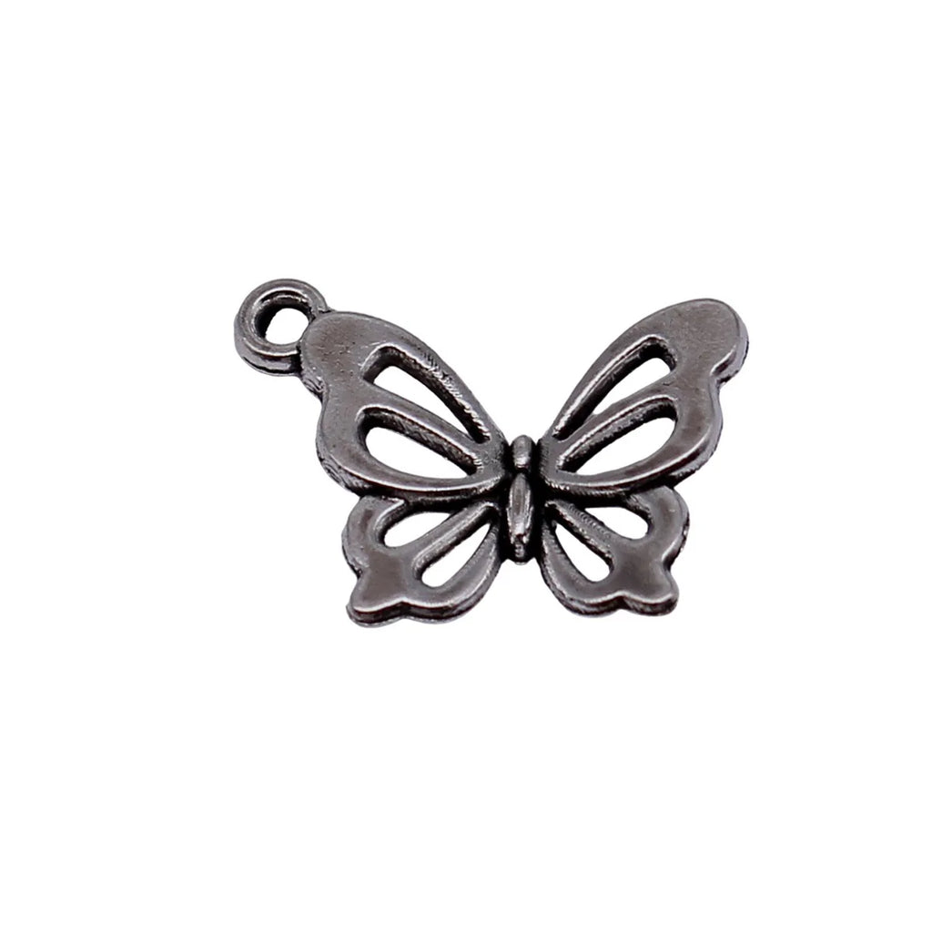 20x15mm 0.94g Antique Silver Zinc Alloy Butterfly Charm Pendant for DIY Necklace Bracelet Jewelry