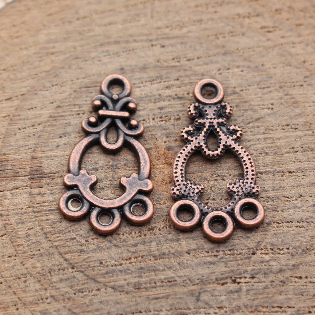 22x12mm 0.7g Multicolor Zinc Alloy Earring Connector Charm Findings for DIY Earrings Jewelry Making
